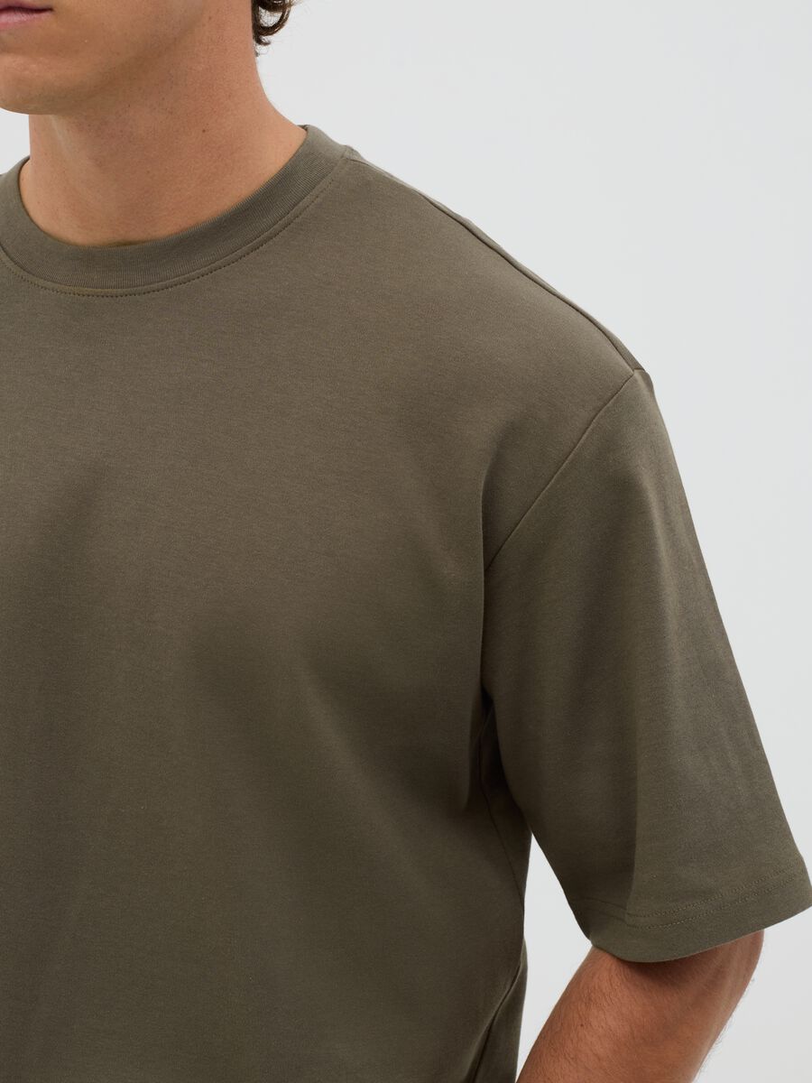 Boxy fit green pure cotton T-shirt_3