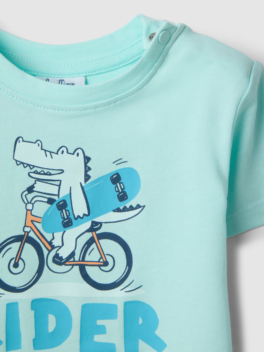 T-shirt in puro cotone bianca da bimbo regular fit con stampa rider_2