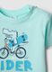White pure cotton children's regular fit t-shirt with rider print_2