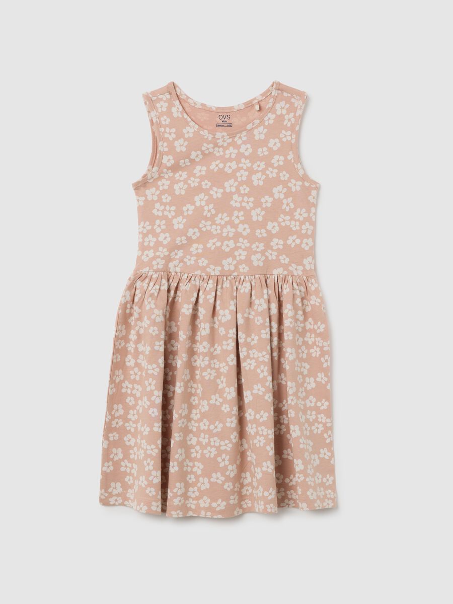 Girls' dress in pure multicolour cotton regular fit leopard print_0