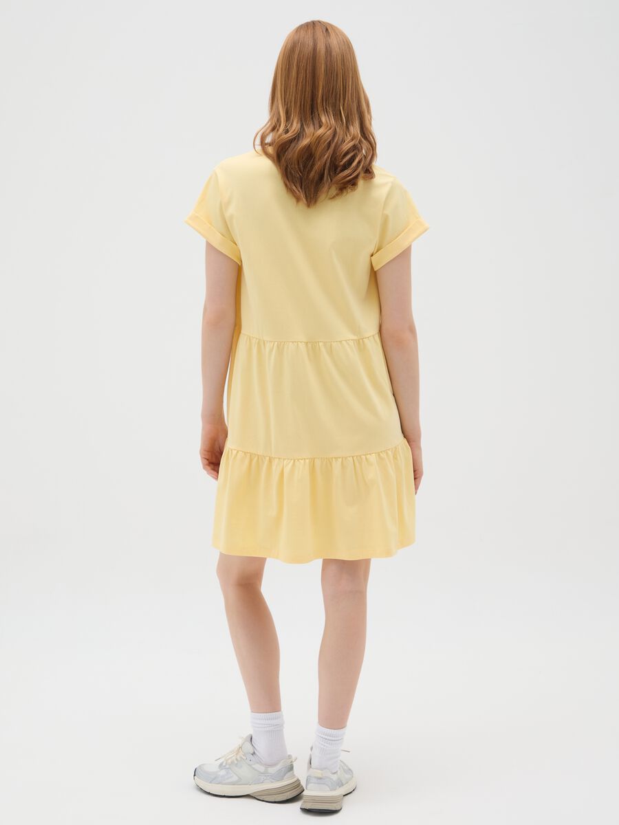 Women's Dress in Pure Yellow Cotton_2