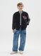 Boys' blue cargo jeans in pure cotton denim relaxed fit_0