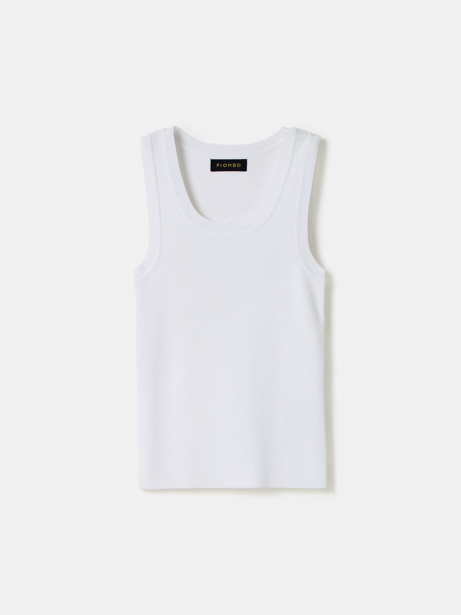 Ribbed tank top with round neckline_3