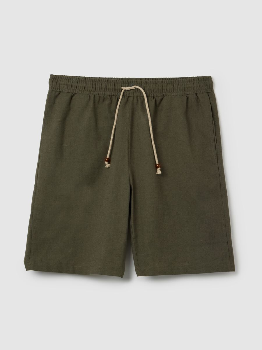 Green cotton and linen pajamas shorts by Ovs_4