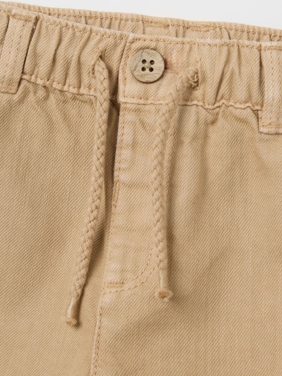 Fagottino Pure Cotton Beige Cargo Shorts_3