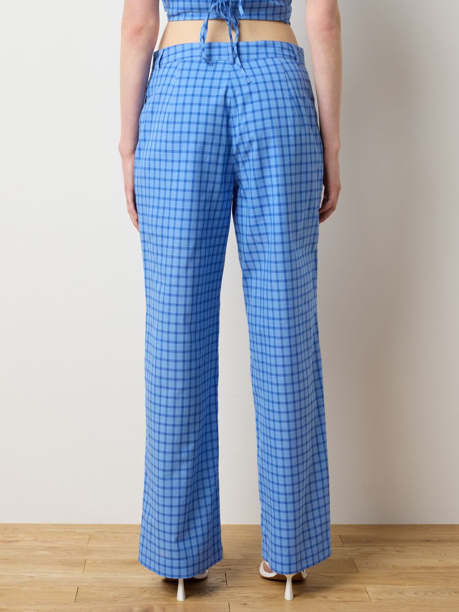 Women's sky-blue pure cotton trousers regular fit_3