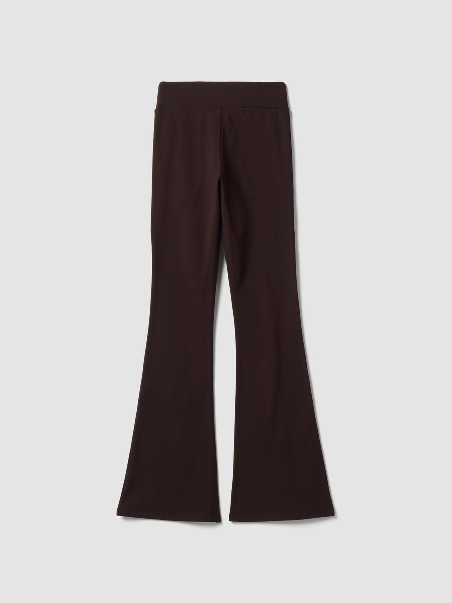Pantaloni marroni flare in tessuto elasticizzato ALTAVIA STUDIO_6