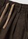 Brown wide-leg trousers with elasticated waist_3