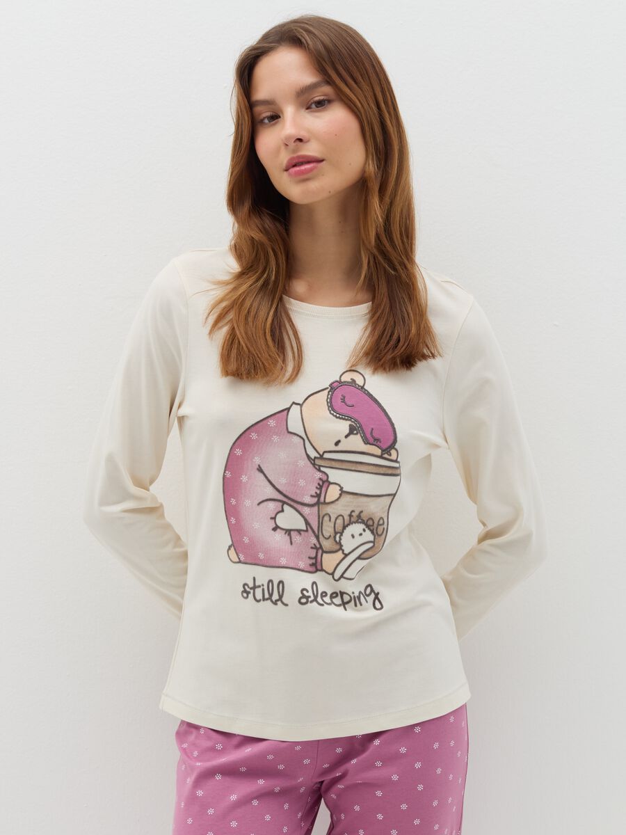 Long pyjamas with print in organic cotton_1