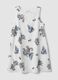 White pure cotton mini dress with floral print_4