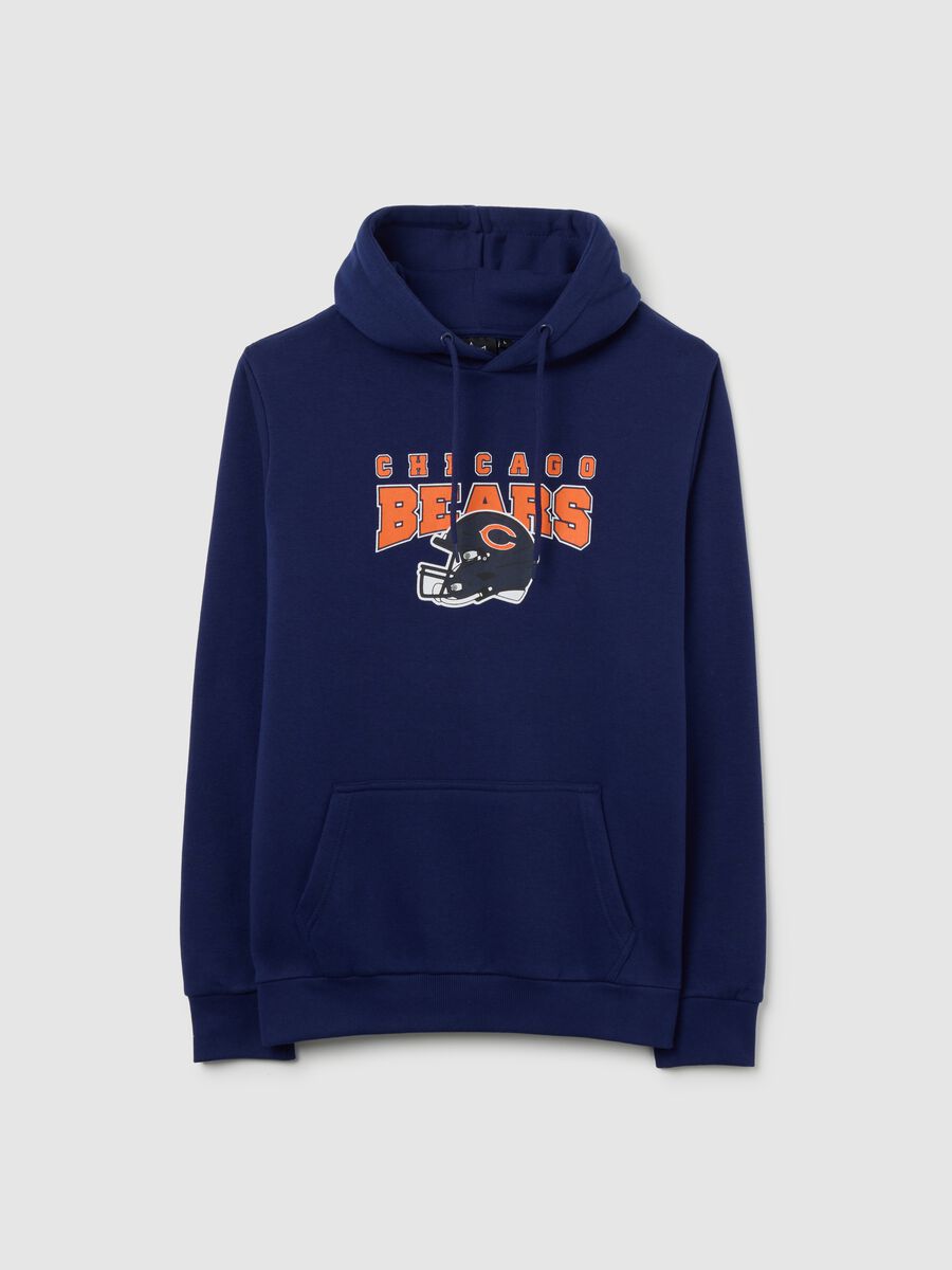Blue cotton blend sweatshirt with Chicago Bears logo_4