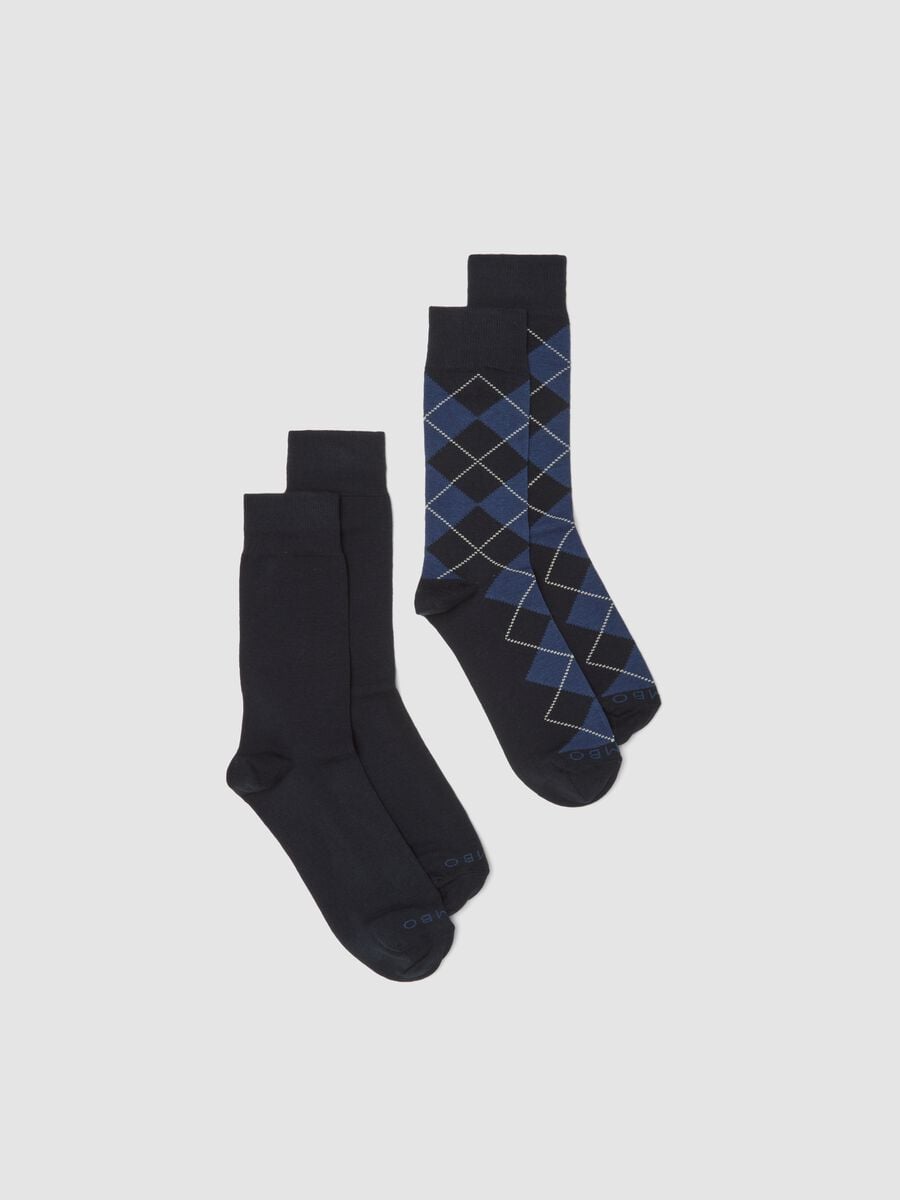 2-pack of multicolour mid-calf socks in stretch cotton_0