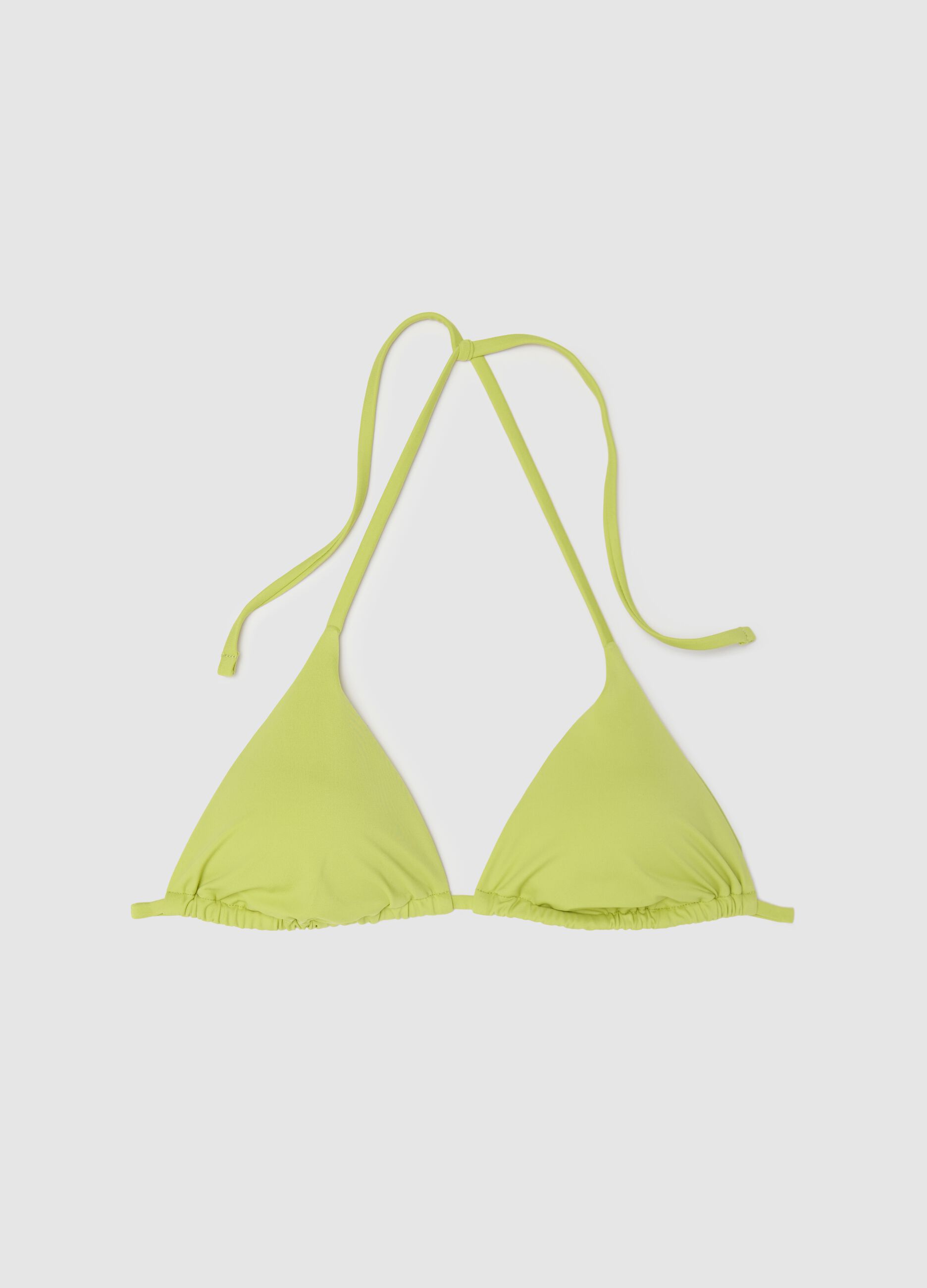 Green triangle bikini top with ties