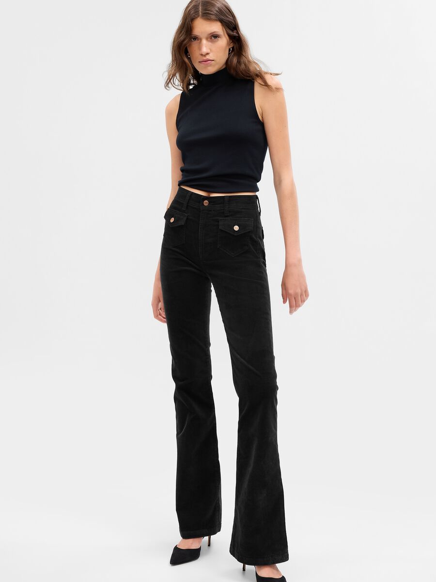 Pantaloni flare fit in corduroy_0