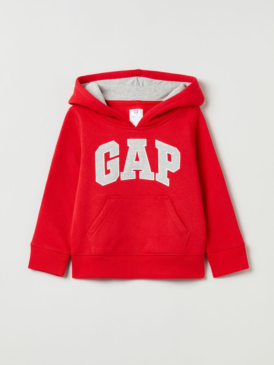 Sweatshirt with hood and logo embroidery_0