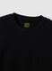 T-shirt nera a maniche lunghe in puro cotone organico con girocollo_1