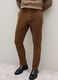 Brown regular fit stretch cotton trousers_3