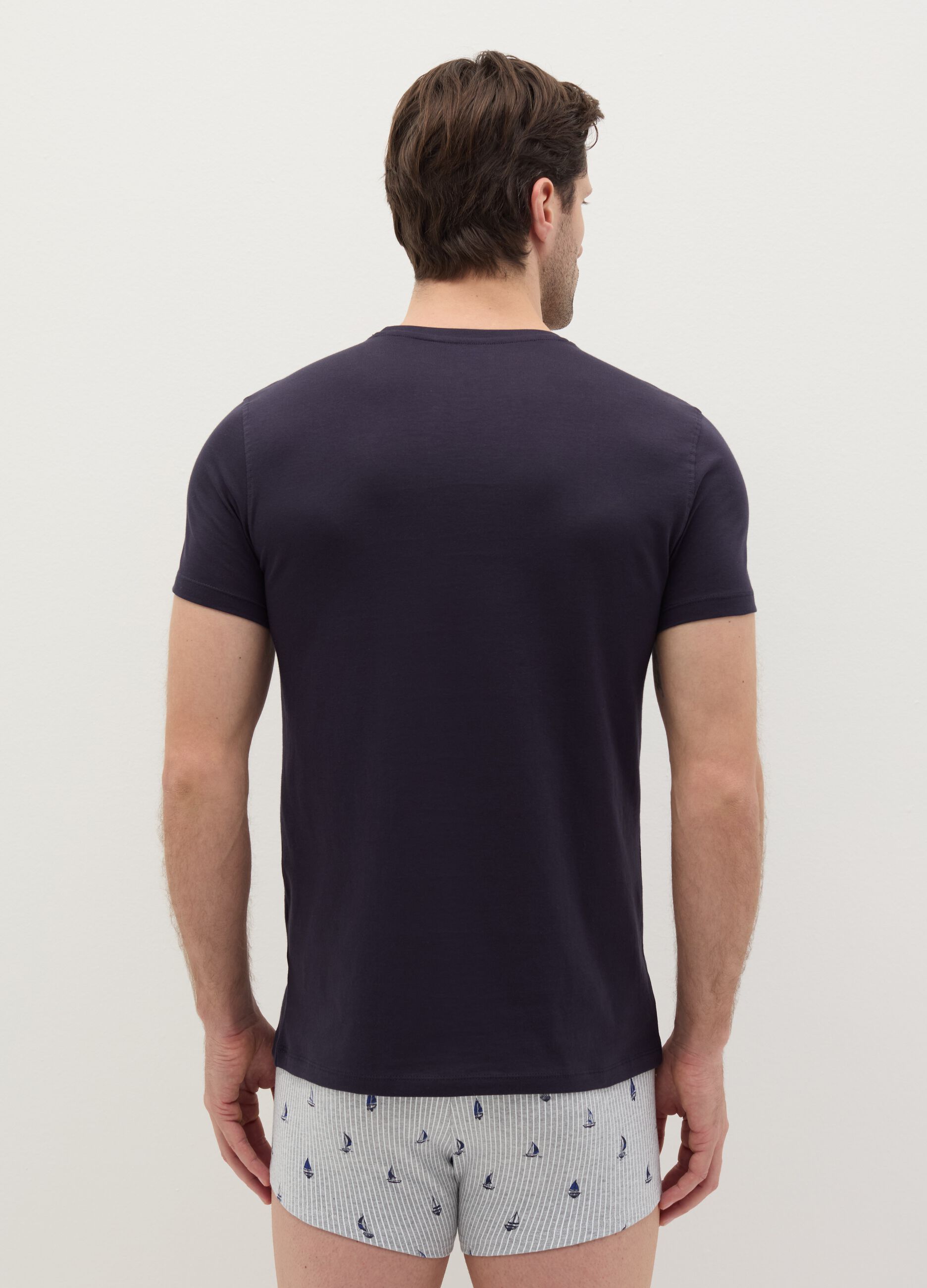 Two-pack undershirts with round neck
