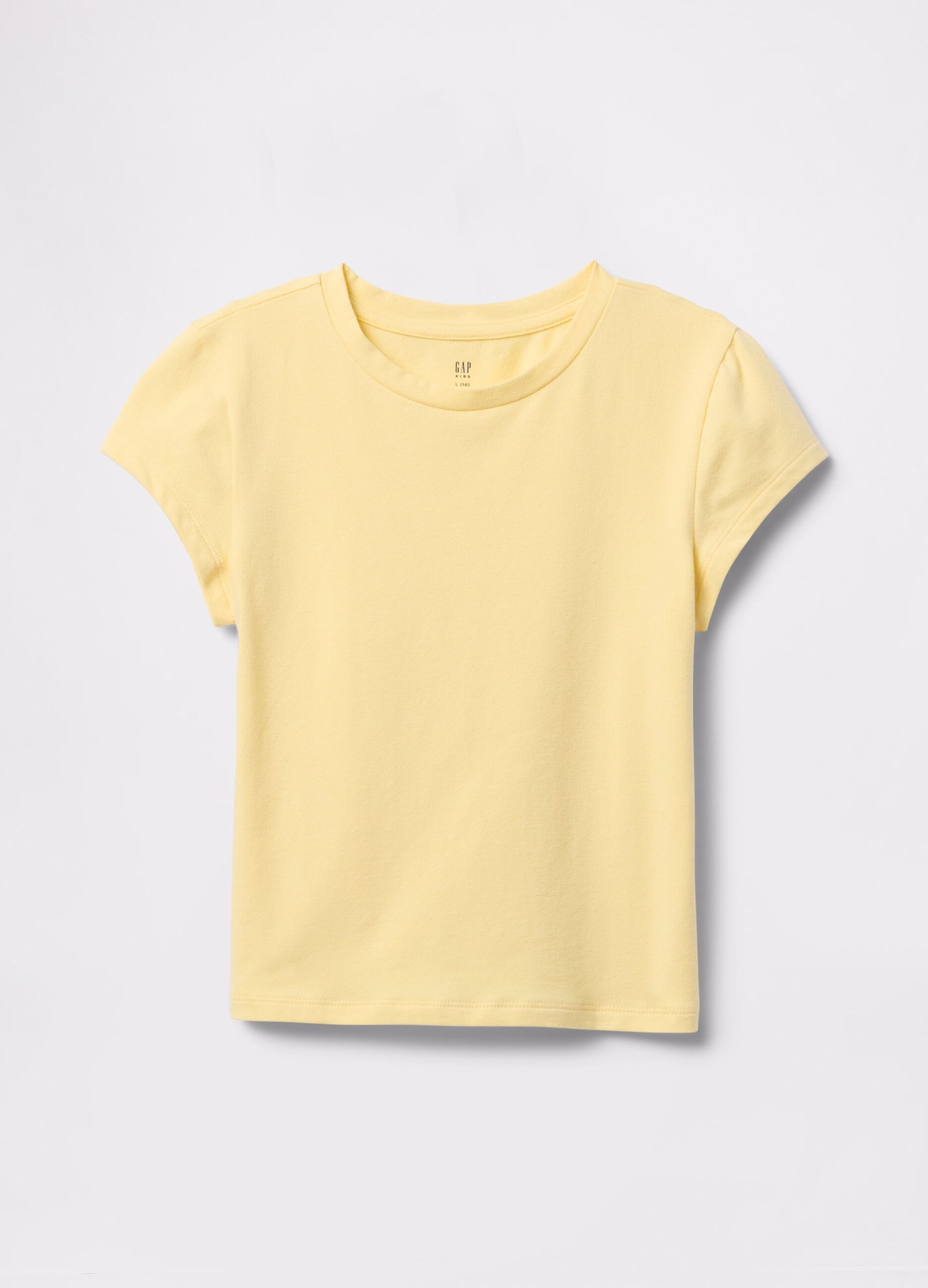 Yellow T-shirt in stretch cotton