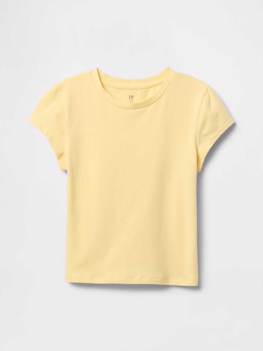 Yellow T-shirt in stretch cotton_2