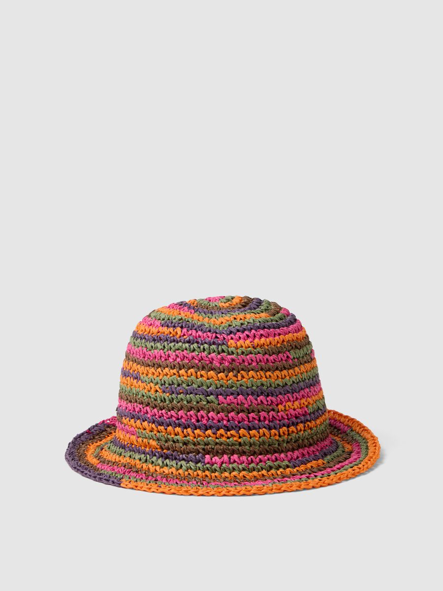 Cappello cloche in misto carta multicolor regular fit_0