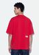Red crew-neck T-shirt in pure cotton, boxy fit_3
