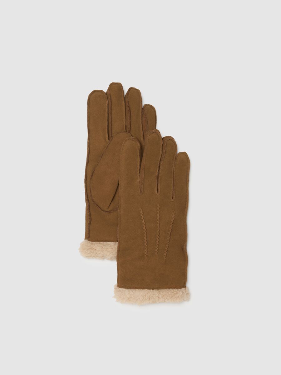 Brown Genuine Leather Gloves_0
