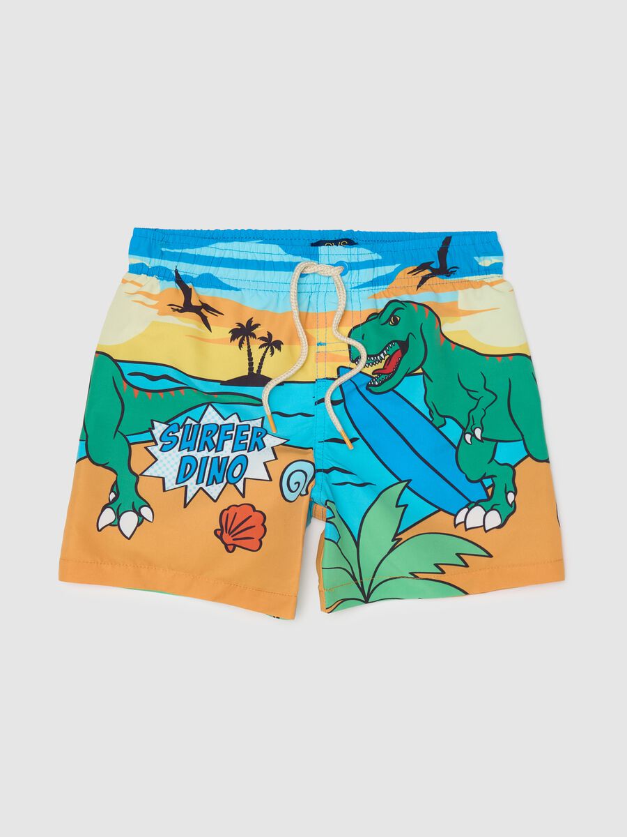 Surfer Dino Swim Shorts for Boys_0