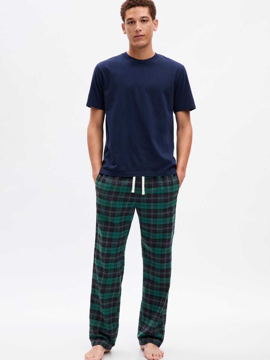Pantalone pigiama in flanella tartan_0