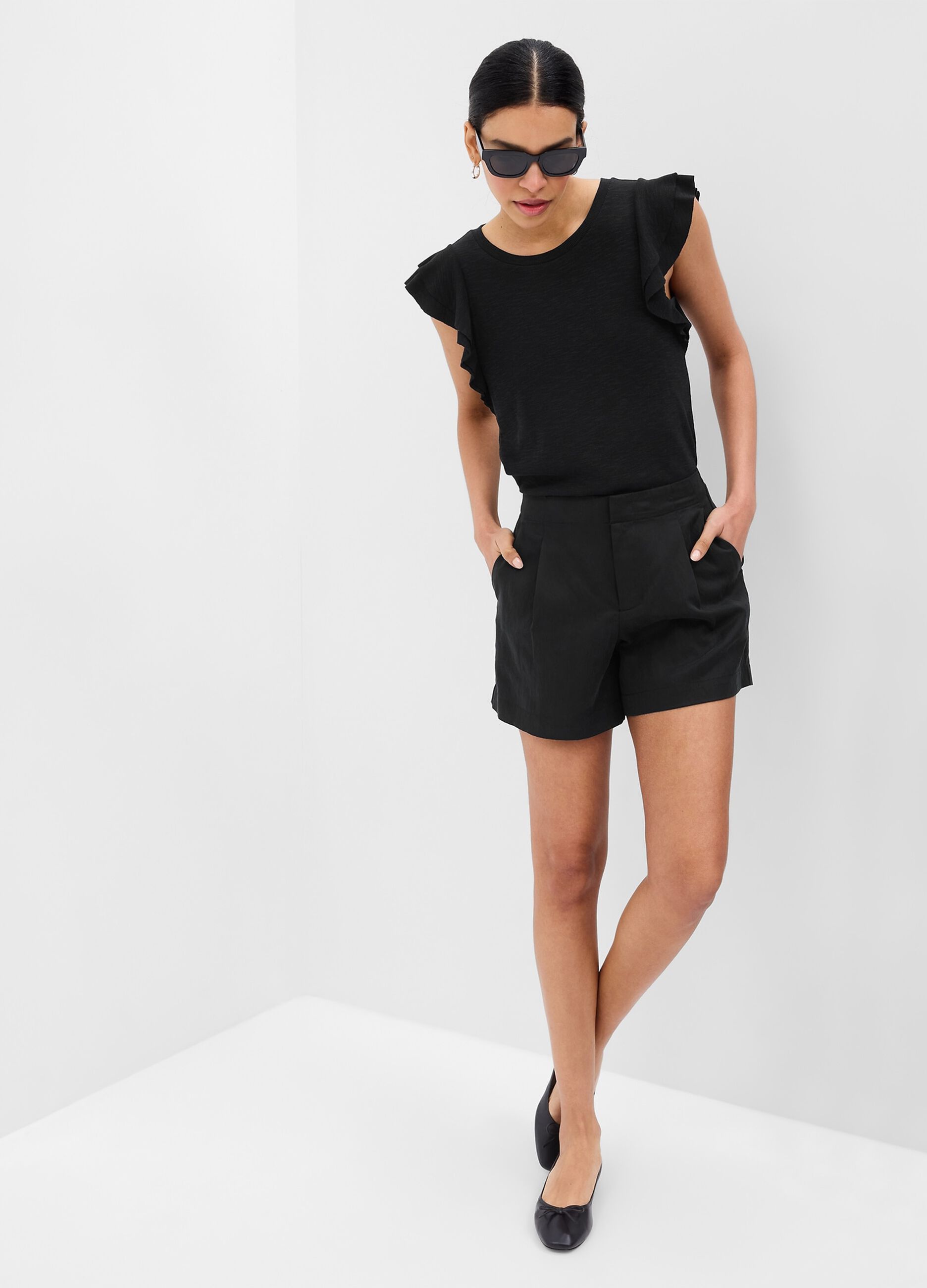 Ovs Tank top a costine sottili con volant