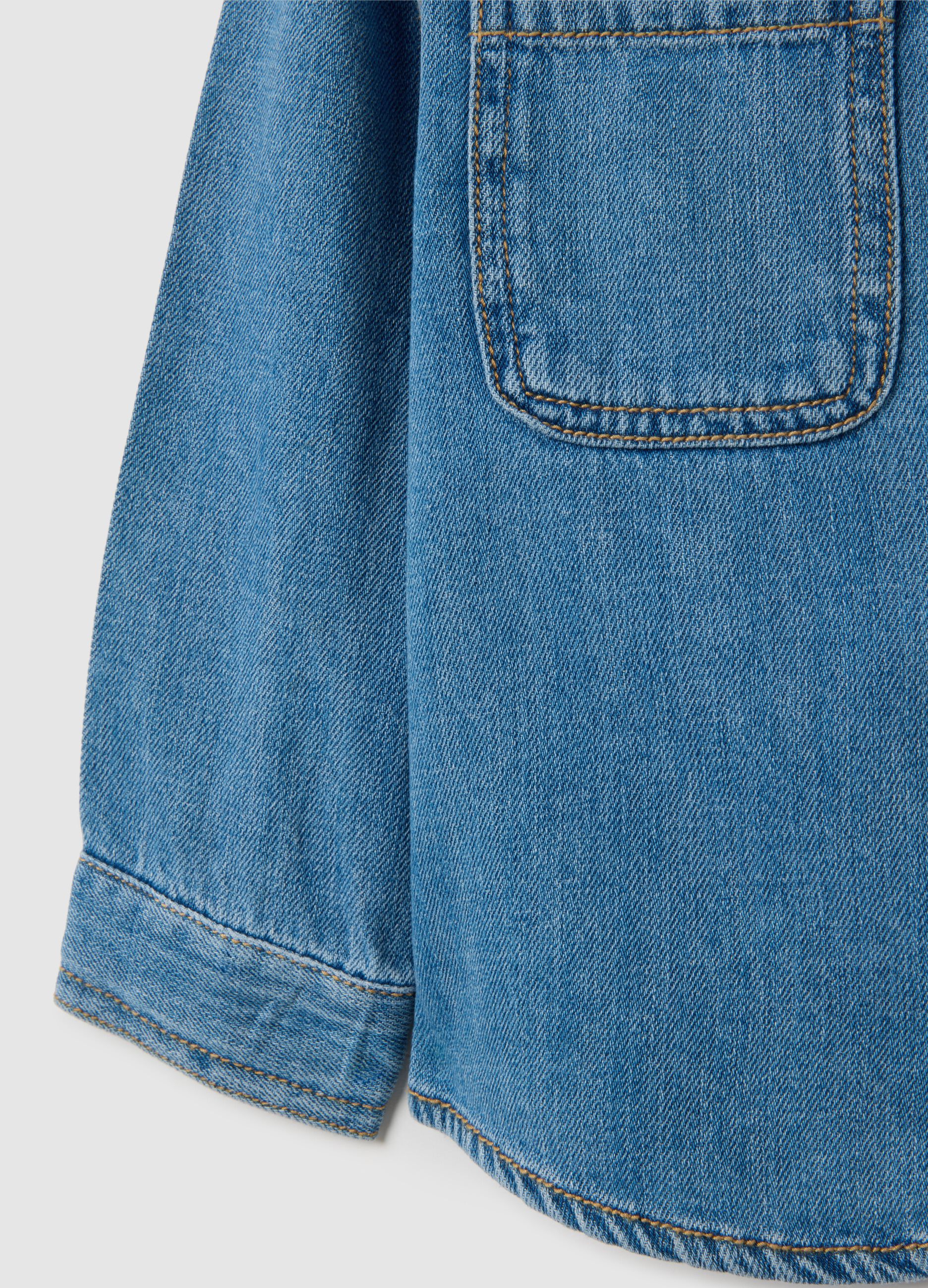 Baby denim shirt with collar