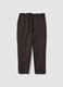Brown stretch cotton regular fit trousers_4