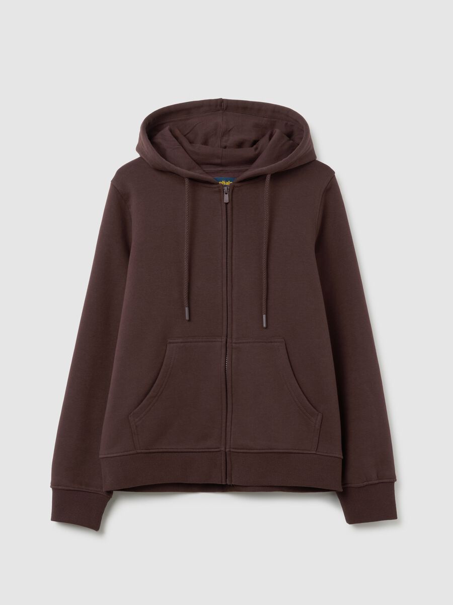 Felpa in misto cotone marrone regular fit_4