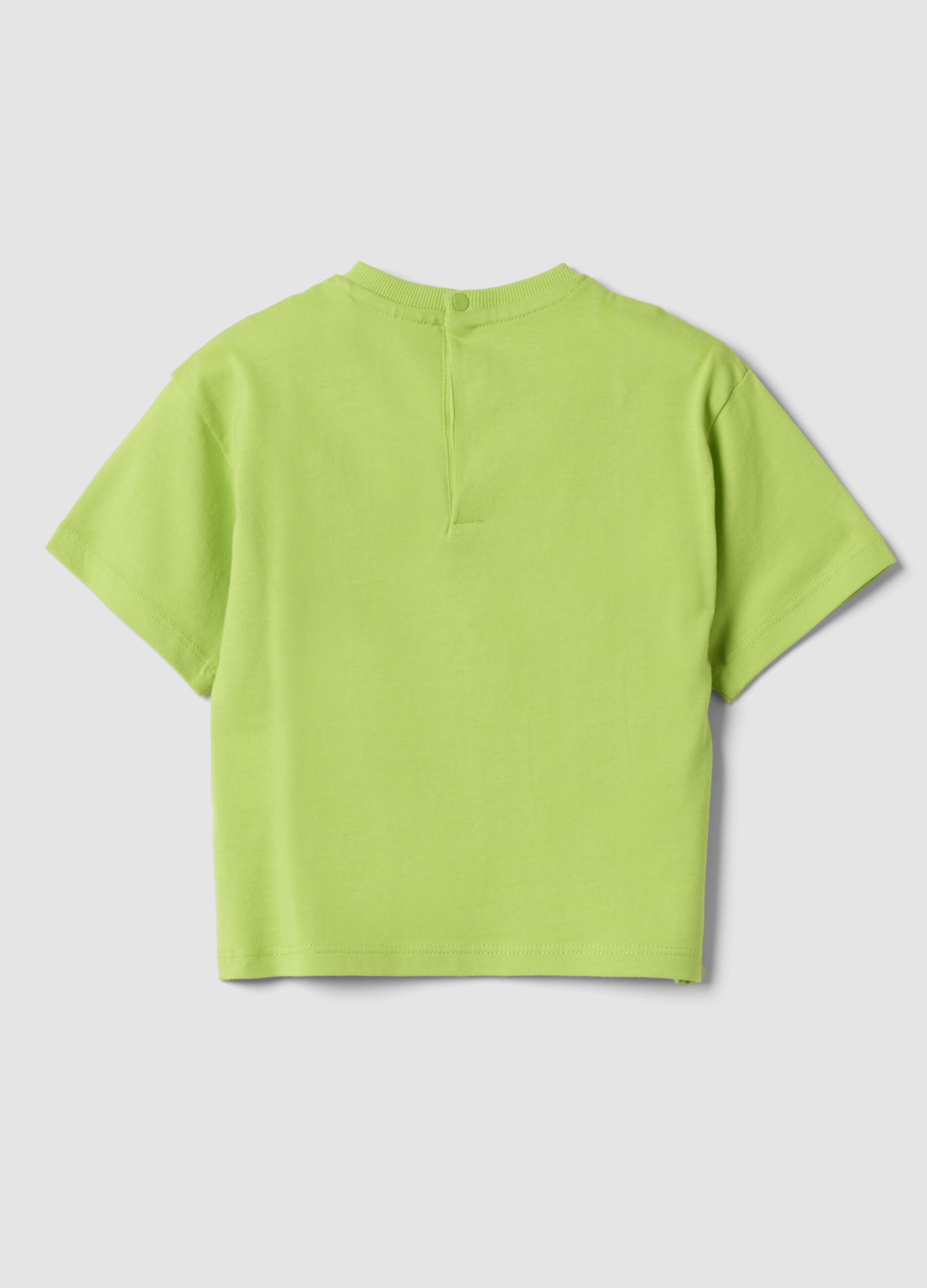 Green short-sleeve pure cotton T-shirt