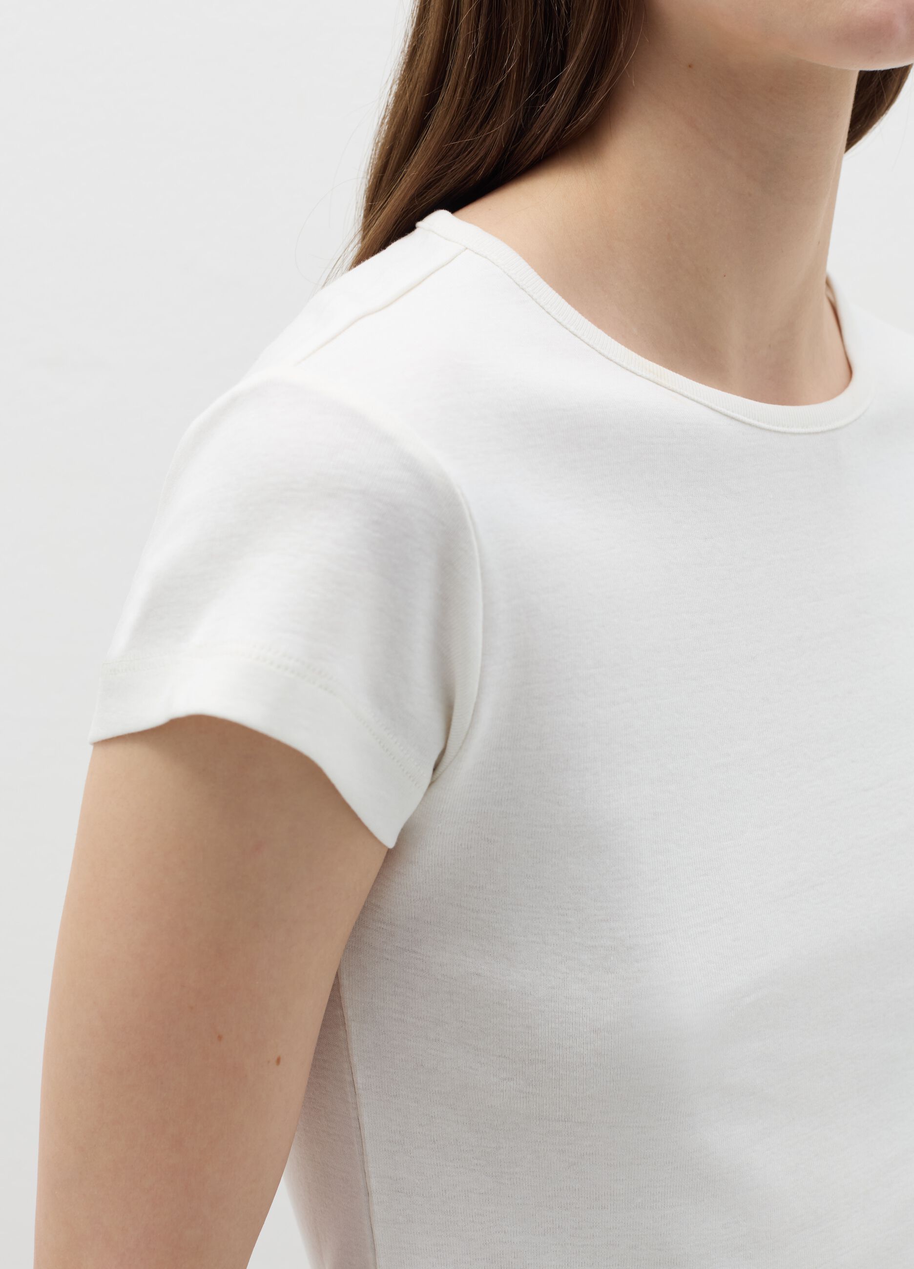 Solid colour cotton T-shirt