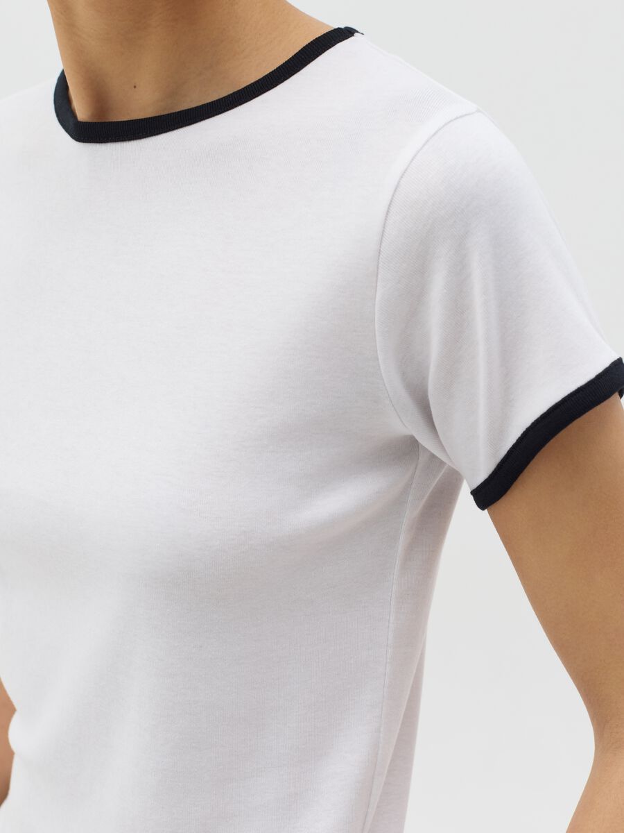 White slim-fit T-shirt in cotton_2