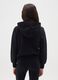 Girls' black pure cotton hoodie regular fit with zip_1