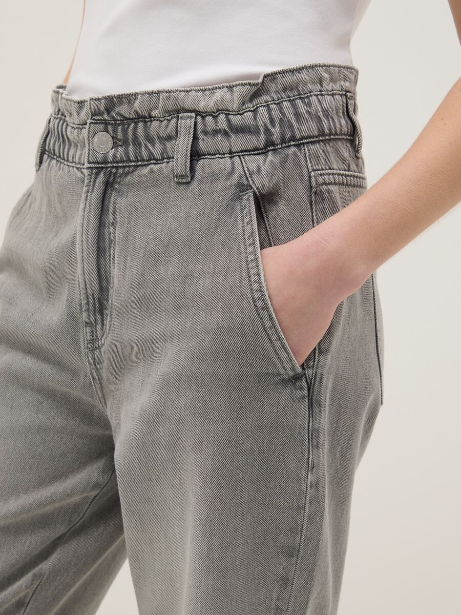 Grey Pure Cotton Baggy Trousers_3