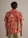 Red organic cotton shirt with tropical print_3