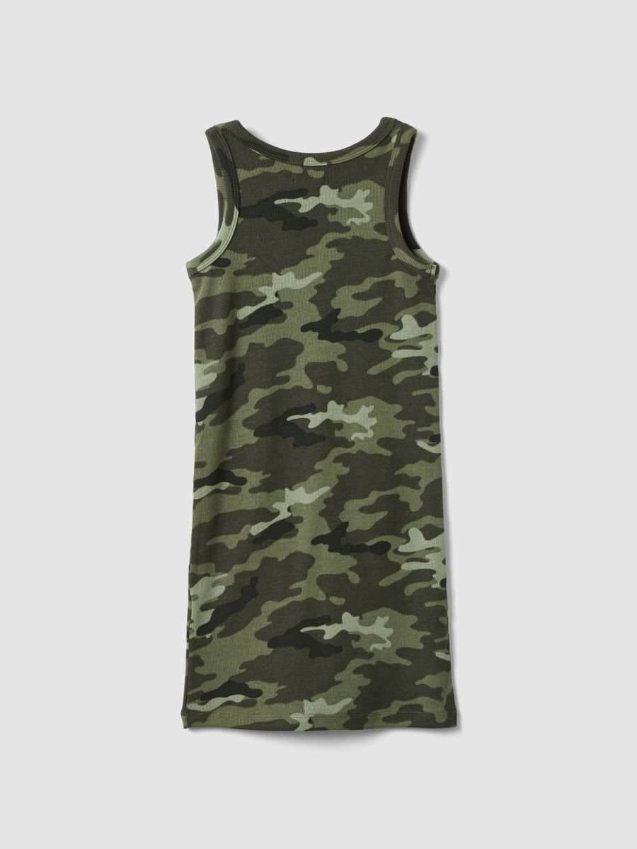 Green sleeveless stretch cotton dress_1