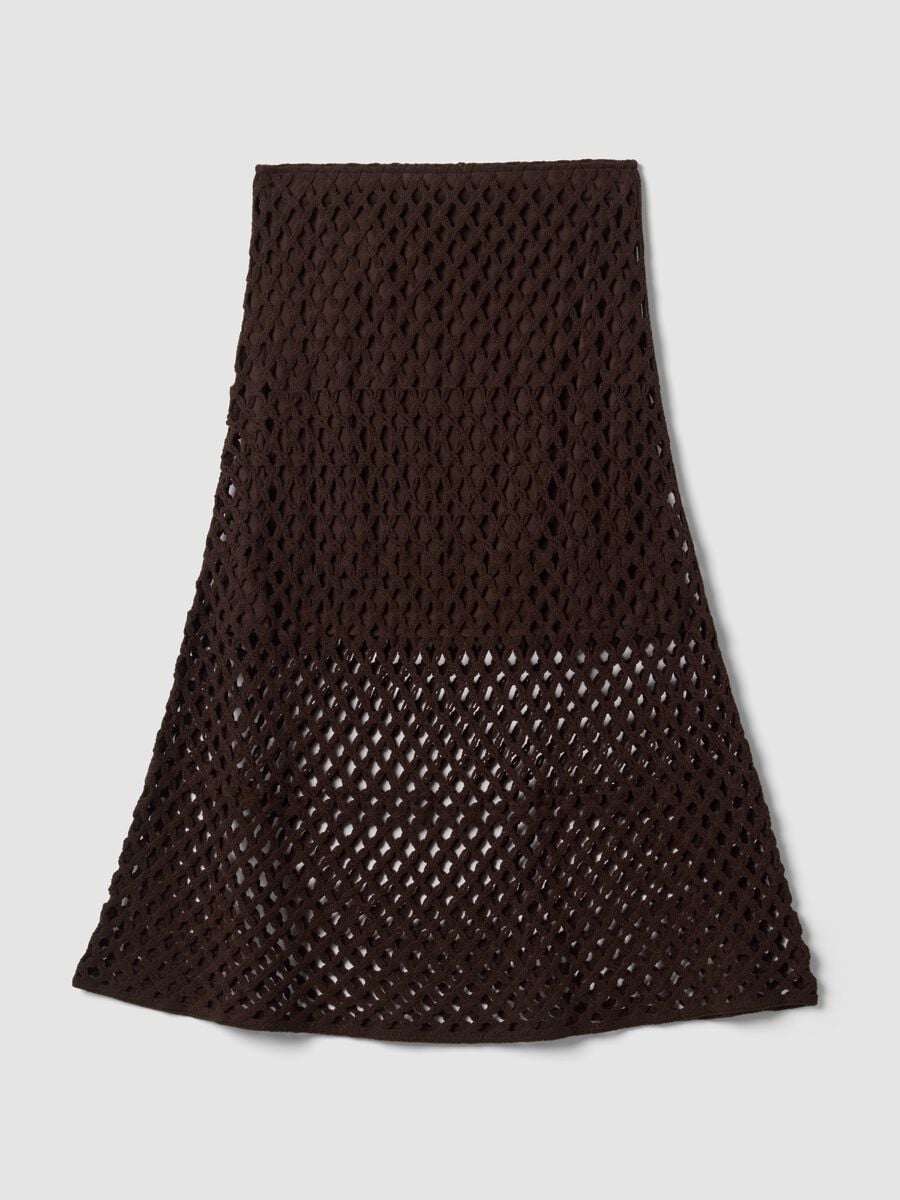 Gonna marrone in misto cotone in crochet_6