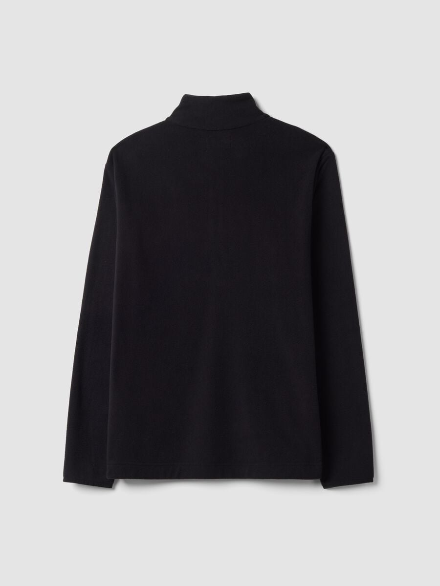 Felpa nera half zip regular fit in pile_2