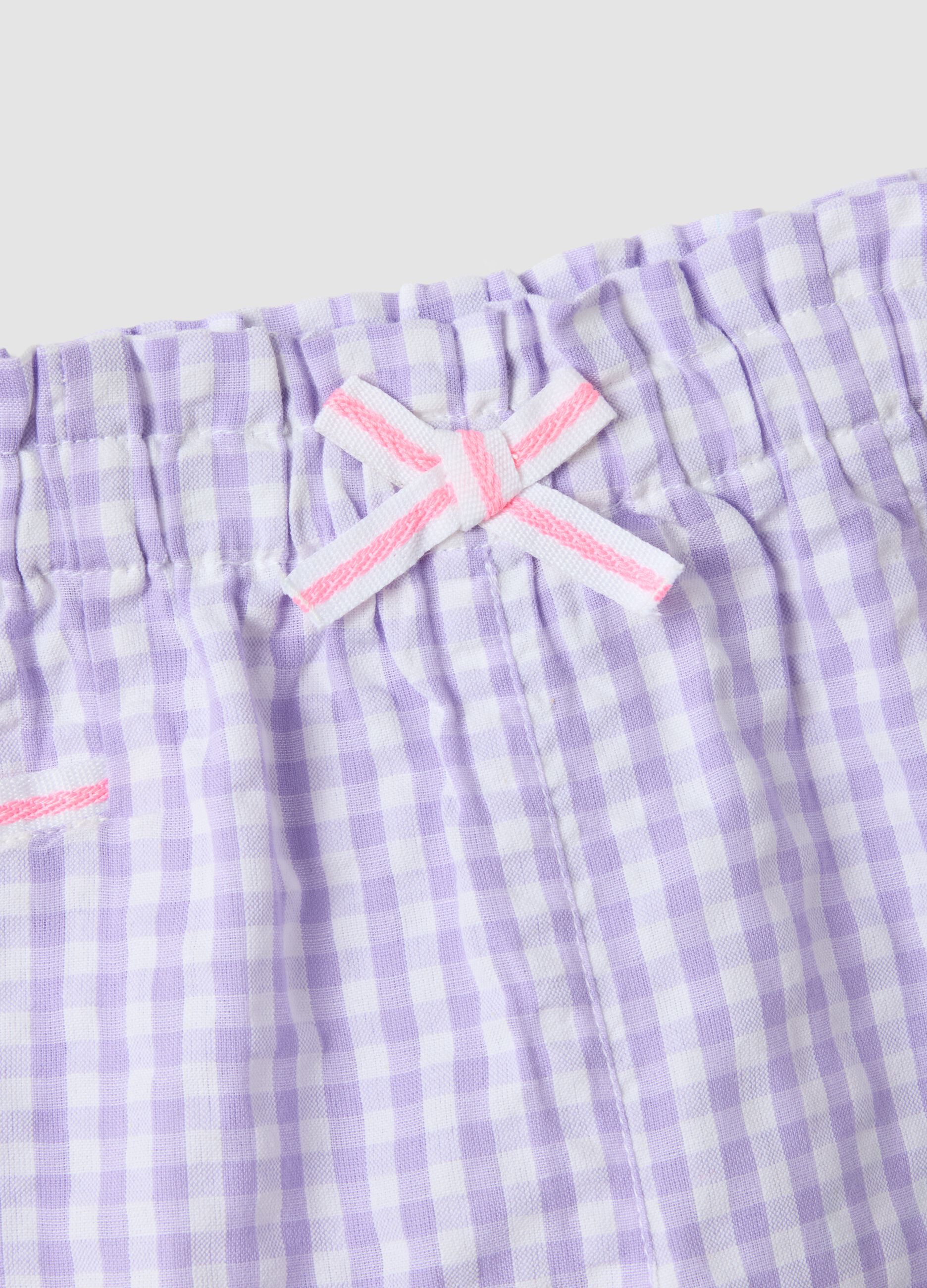 Purple cotton shorts