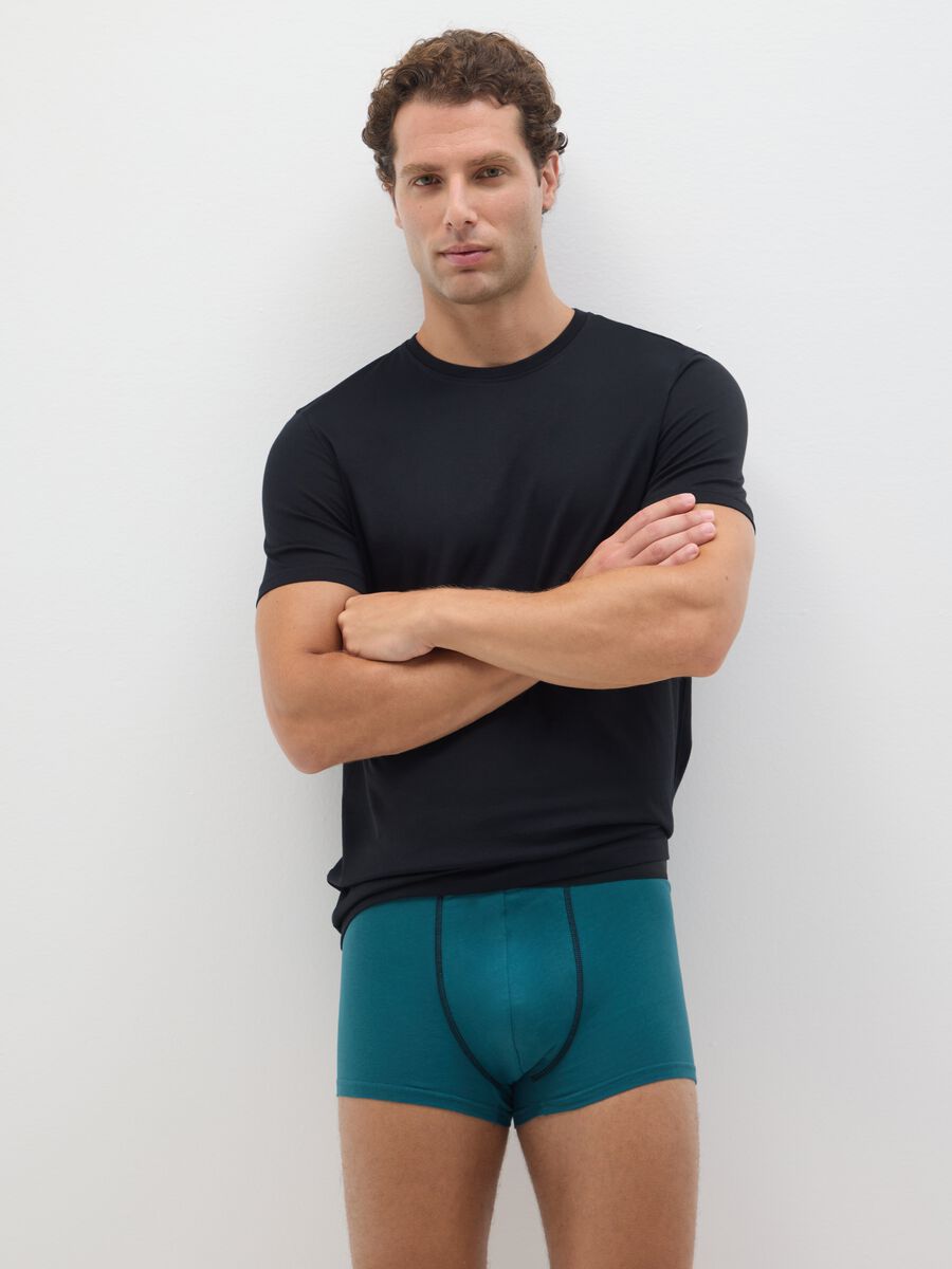 Black T-shirt in pure cotton regular fit_1