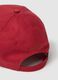 Red pure cotton cap with adjustable visor and embroidered P_1
