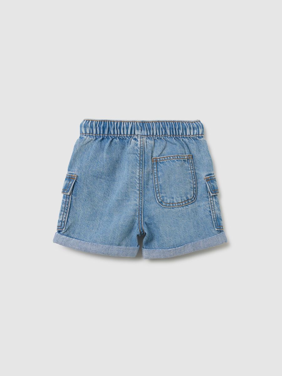 Children's denim cotton shorts with regular fit_1