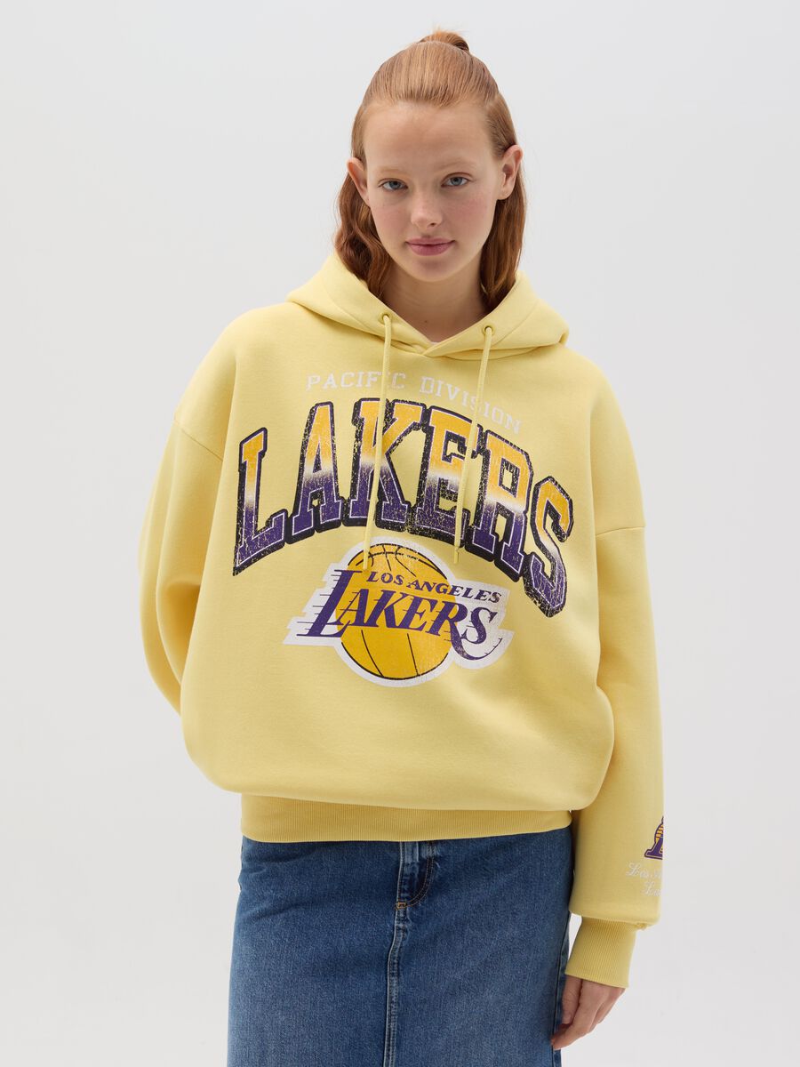 Oversized hoodie with Los Angeles Lakers print_0