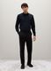 Slim fit black stretch fabric shirt_2