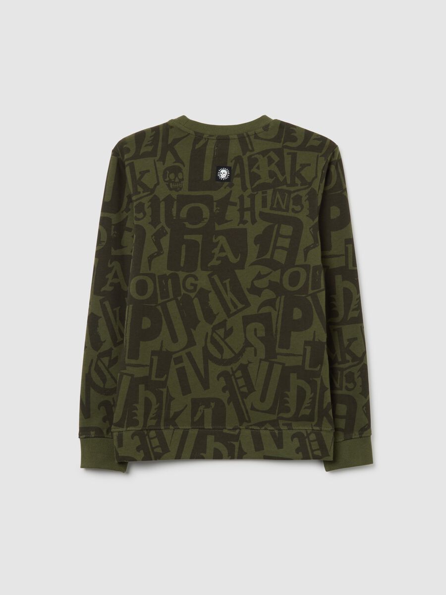 Felpa da ragazzo in puro cotone verde regular fit_1