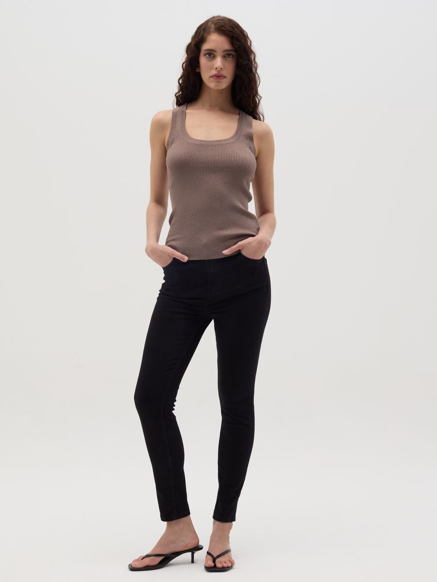 Ribbed lurex tank top_0